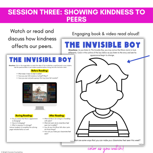 Kindness Small Group Counseling Curriculum with Social Skills Activities