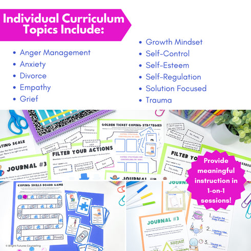 Research Based Year Long Elementary Counseling Curriculum with Editable Curriculum Map!