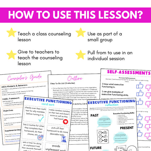 Executive Functioning Lesson Plans for Middle School Study Skills & Counseling