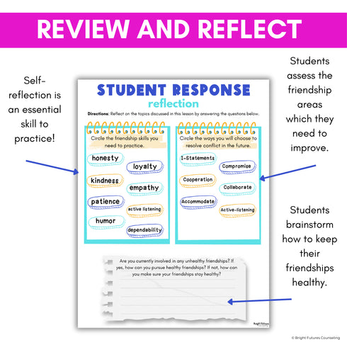 Middle School Friendship Lesson - Healthy Vs. Unhealthy Friendships SEL Lesson