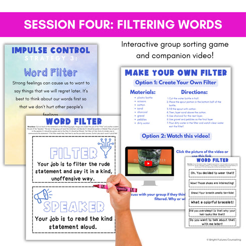 Impulse Control Counseling Group - Self-Control & Impulse Control Activities