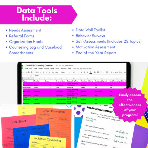 Research Based Year Long Elementary Counseling Curriculum with Editable Curriculum Map!