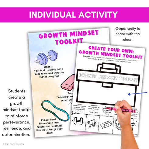 Growth Mindset Primary School Counseling & SEL Lesson- Growth Mindset Activities