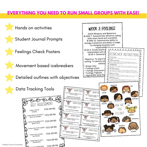 School Counseling Curriculum BUNDLE 10 Low-Prep Ready to Use Counseling Groups