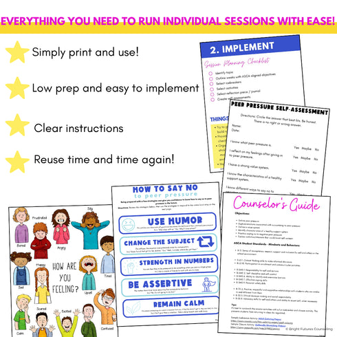 Peer Pressure Individual Counseling Curriculum for Middle School Counseling