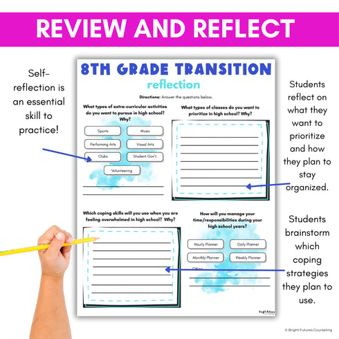High School Transition Lesson - 8th Grade Transition to High School Activities