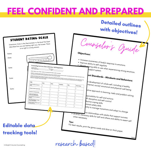 Research Based Year Long Elementary Counseling Curriculum with Editable Curriculum Map!