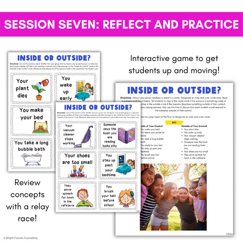 Circle of Control School Counseling Group -Anxiety Circle of Control Activities