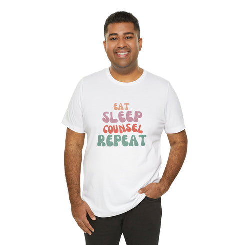 Eat Sleep Counsel Repeat T-Shirt – Funny Counselor Gift Tee
