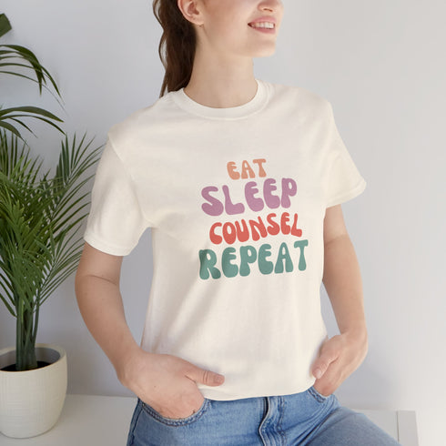 Eat Sleep Counsel Repeat T-Shirt – Funny Counselor Gift Tee