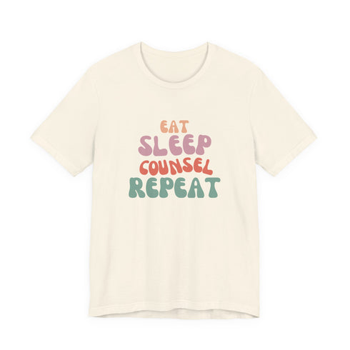 Eat Sleep Counsel Repeat T-Shirt – Funny Counselor Gift Tee