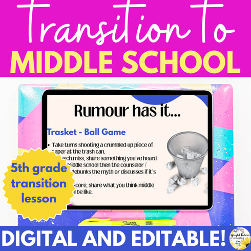 Middle School Transition Lesson-5th Grade Transition to Middle School Activities