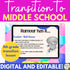 Middle School Transition Lesson-5th Grade Transition to Middle School Activities
