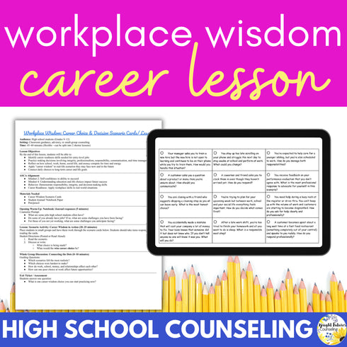 High School Counseling Career Lesson - High School Postsecondary Choices Lesson