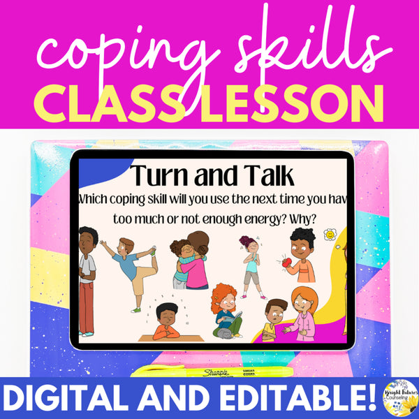 Coping Skills Activity & Lesson - Digital Lesson with Coping Strategies Visuals