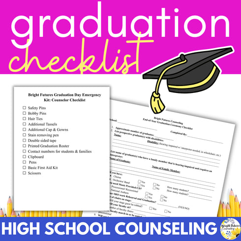 High School Graduation Checklist - High School Counseling Senior Graduation List