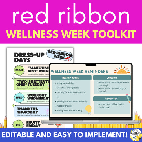 Red Ribbon Week Editable Toolkit - Wellness Week and Red Ribbon Week Flyers