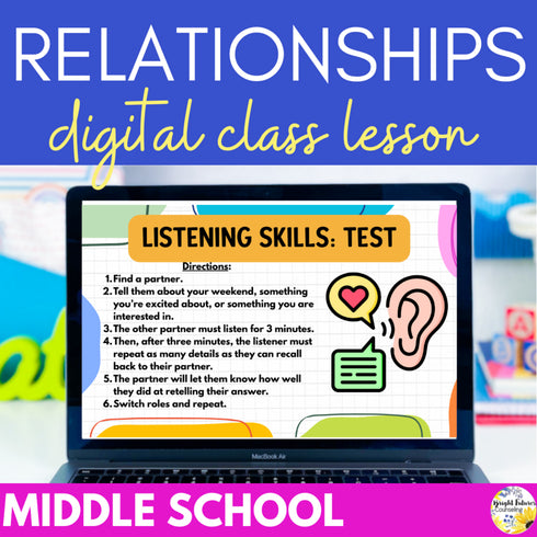 Healthy Relationships Middle School Counseling Lesson Classroom Guidance Activity