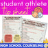 Student Athlete Tip Sheet for High School Counseling -High School Counselor Tool