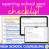 High School Counseling Opening School Year Checklist for High School Counselors