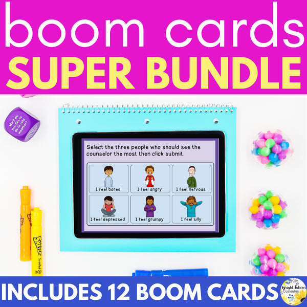 Social Emotional Learning Boom Cards Super Bundle - Mindfulness, Anxiety, & More