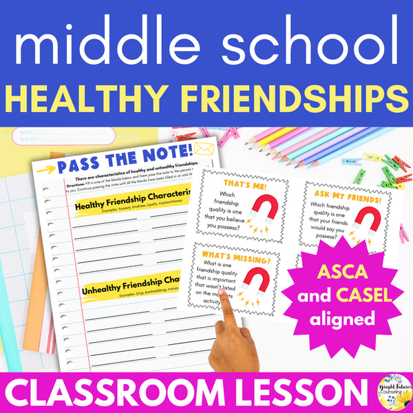 Middle School Friendship Lesson - Healthy Vs. Unhealthy Friendships SEL Lesson