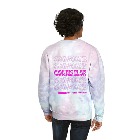 Pink Counselor Tie-Dye Sweatshirt