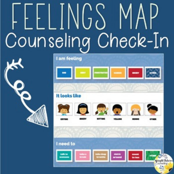 Feelings Map Counseling Check in Activity Daily Feelings Check