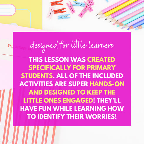 50% OFF for 48 HR Identifying Worries Lesson & Activities -Anxiety Coping Skills