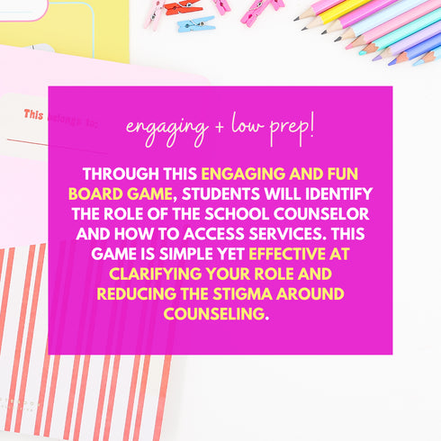 Meet the Counselor Board Game - Back to School Meet the School Counselor Lesson