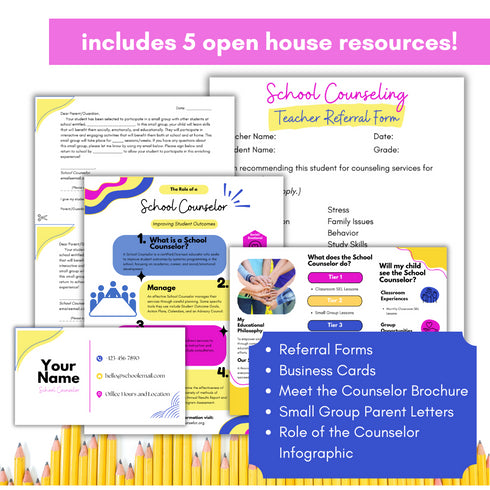 School Counseling Open House Toolkit & Meet the Counselor Back to School Night