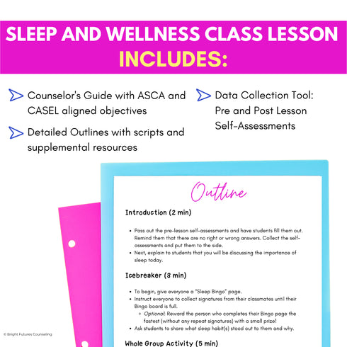 Wellness and Sleep Hygiene - Health and Wellness School Counseling & SEL Lesson
