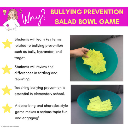 Bullying Prevention Game - Salad Bowl Charades School Counseling Game
