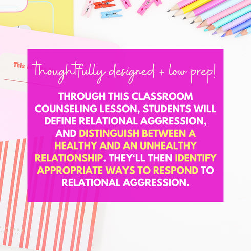 Relational Aggression Lesson for Middle School - Middle School Friendship Lesson
