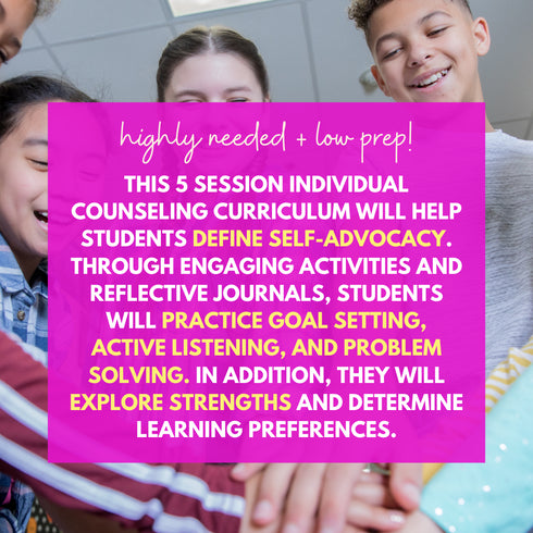 Self-Advocacy Middle School Individual Counseling - Self-Advocacy Worksheets