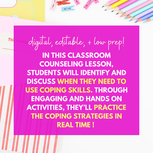 Coping Skills Activity & Lesson - Digital Lesson with Coping Strategies Visuals