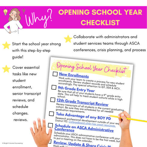 High School Counseling Opening School Year Checklist for High School Counselors