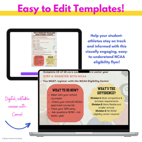 Student Athlete Tip Sheet for High School Counseling -High School Counselor Tool
