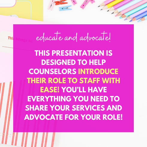 Meet the School Counselor Presentation for Staff | Editable Slides and Handout