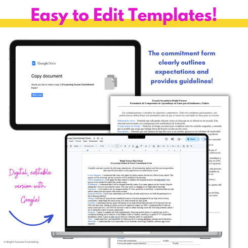 High School Counseling E-Learning Course Commitment Form- High School Counselors
