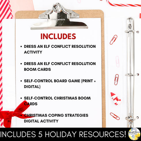 Winter and Christmas Themed School Counseling Christmas Fun Activities Bundle