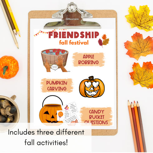 Fall Friendship Activities - Friendship Fall Festival Autumn Counseling Activity