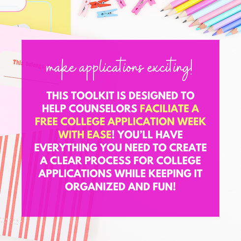 Free College Application Week Planning Toolkit for High School Counseling
