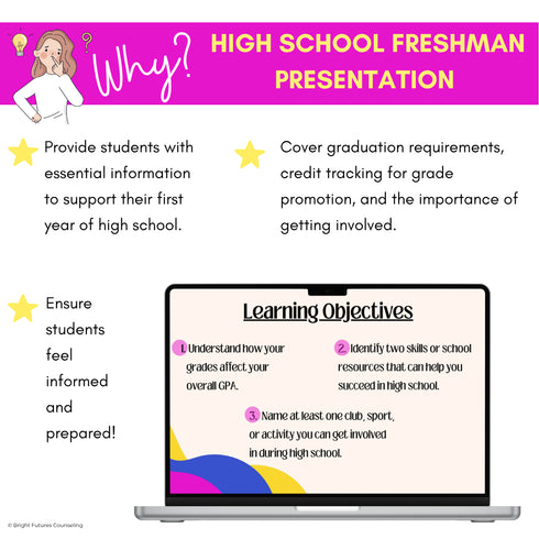 High School Counseling Freshman Foundations Presentation- Lesson for 9th Grade