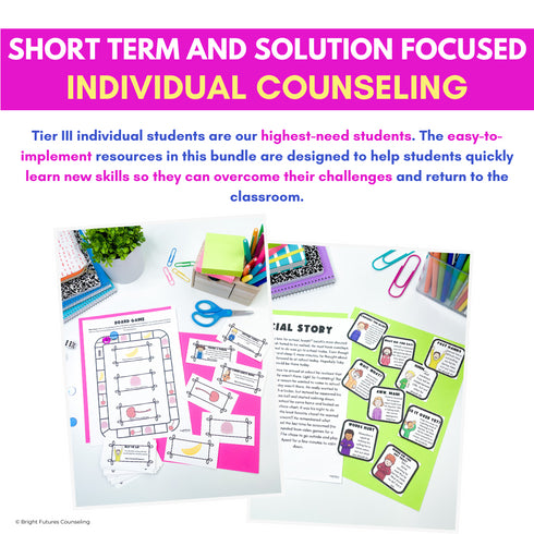 Individual Counseling Curriculum Bundle II with 6 School Counseling Lesson Plans