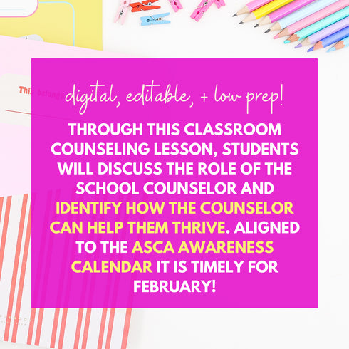 National School Counseling Week Lesson- ASCA Awareness School Counseling Lesson