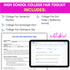 College fair toolkit includes sentence starters, scavenger hunt, permission slip and exit ticket