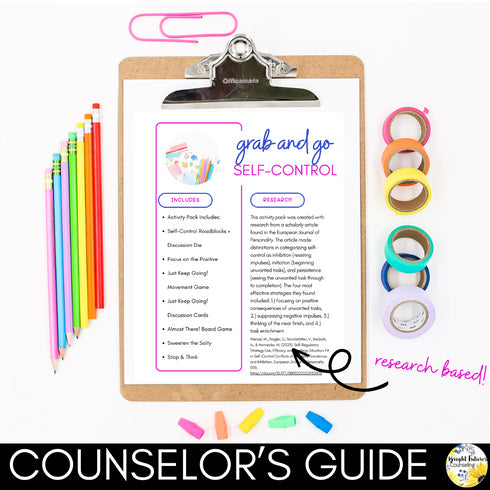 Self-Control Coping Skills Activities for Elementary