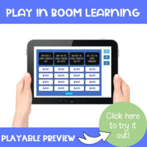 Meet the Counselor Game Show BOOM CARDS - Digital School Counseling Game