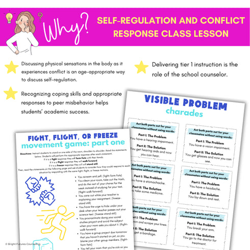Self-Regulation and Conflict Response Lesson for Middle School Counseling & SEL